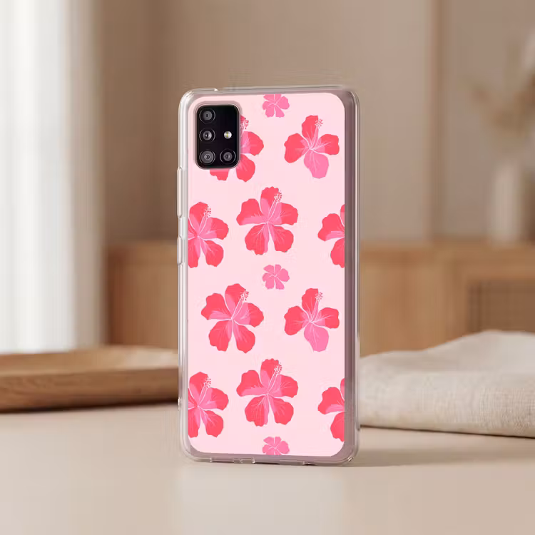 Hibiscus - Bloemen - Roze Telefoonhoesje Samsung Galaxy A51 5G klein 373 -sfeer2