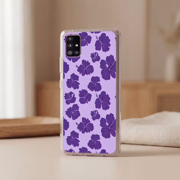 Hibiscus - Bloemen - Paars Telefoonhoesje Samsung Galaxy A51 5G klein 373 -sfeer2