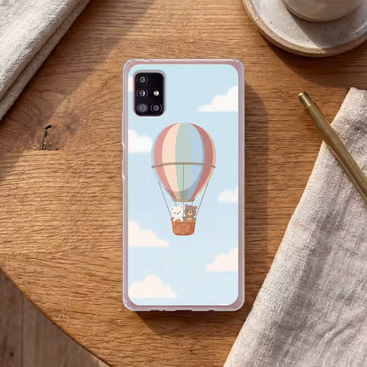 Luchtballon - Beren - Pastel Telefoonhoesje Samsung Galaxy A51 5G klein -sfeer1