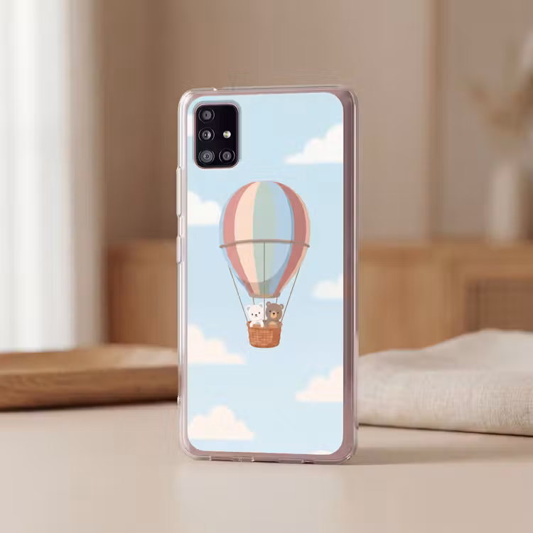 Luchtballon - Beren - Pastel Telefoonhoesje Samsung Galaxy A51 5G klein -sfeer2