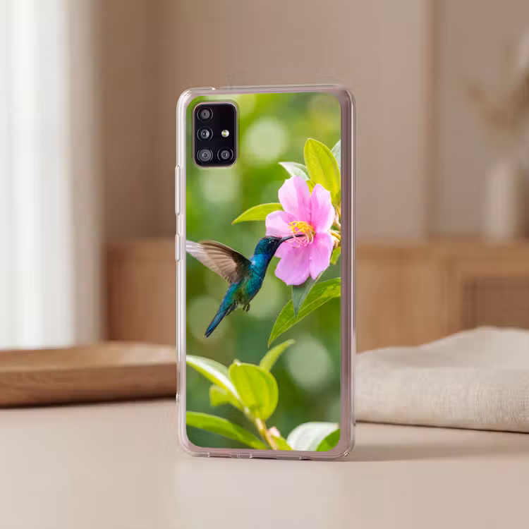 Kolibrie - Bloem - Natuur - Groen Telefoonhoesje Samsung Galaxy A51 5G klein -sfeer2