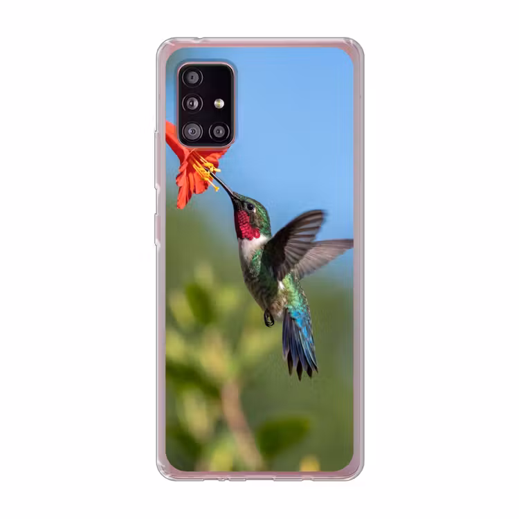 Kolibrie - Bloem - Natuur - Groen Telefoonhoesje Samsung Galaxy A51 5G klein -3d
