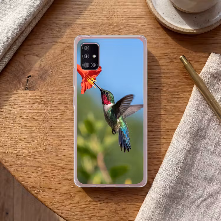 Kolibrie - Bloem - Natuur - Groen Telefoonhoesje Samsung Galaxy A51 5G klein -sfeer1