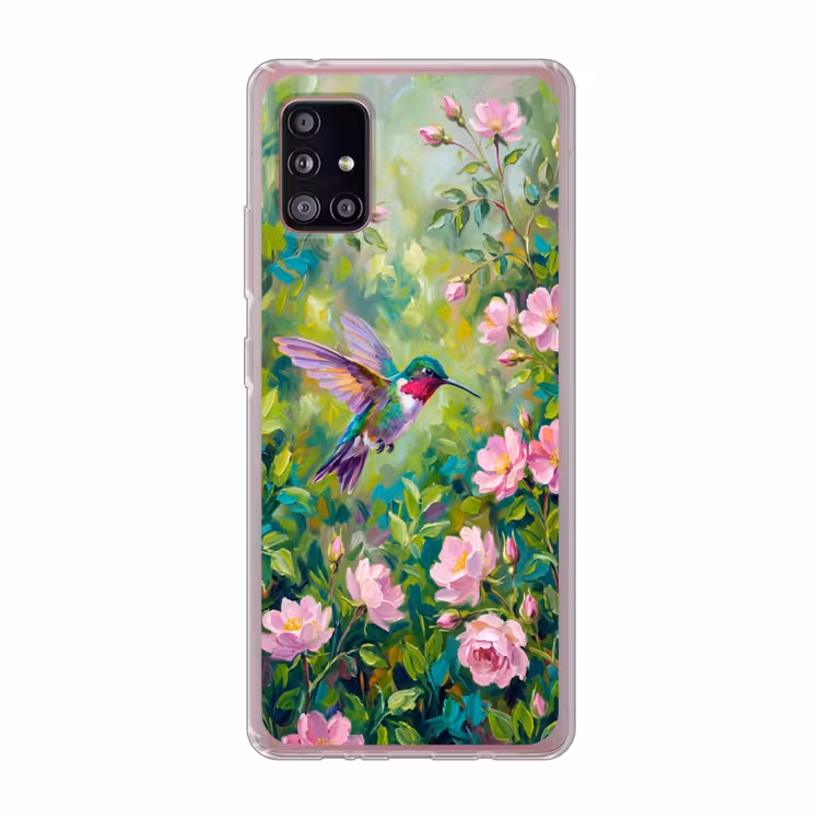 Kolibrie - Bloemen - Natuur - Kleurrijk Telefoonhoesje Samsung Galaxy A51 5G klein -3d