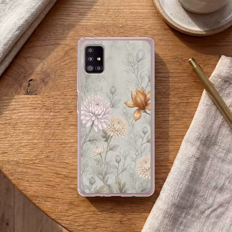 Illustratie - Bloemen - Groen Telefoonhoesje Samsung Galaxy A51 5G klein -sfeer1