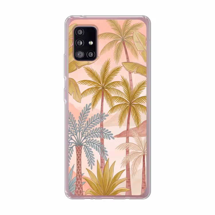 Illustratie - Palmbomen - Kleurrijk Telefoonhoesje Samsung Galaxy A51 5G klein -3d
