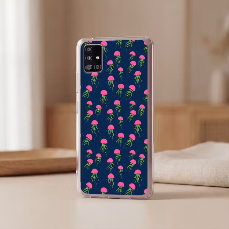 Kwallen - Diepzee - Neon Telefoonhoesje Samsung Galaxy A51 5G klein 373 -sfeer2