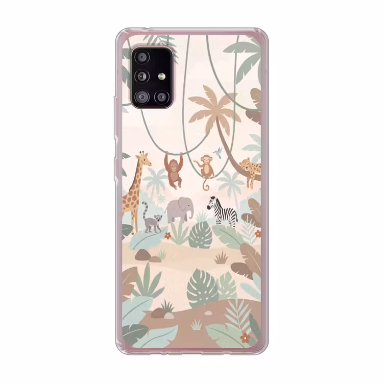 Jungle - Dieren - Groen Telefoonhoesje Samsung Galaxy A51 5G klein -3d