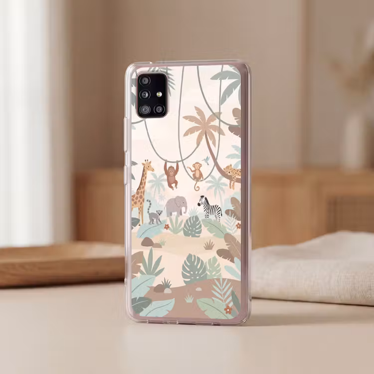 Jungle - Dieren - Groen Telefoonhoesje Samsung Galaxy A51 5G klein -sfeer2