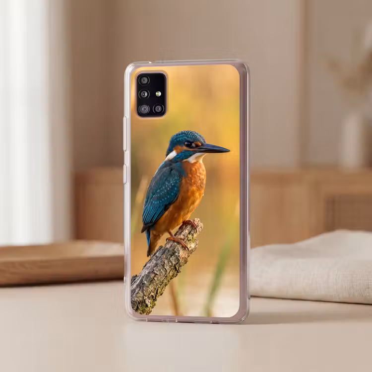 IJsvogel - Tak - Water - Kleurrijk - Levendig Telefoonhoesje Samsung Galaxy A51 5G klein -sfeer2