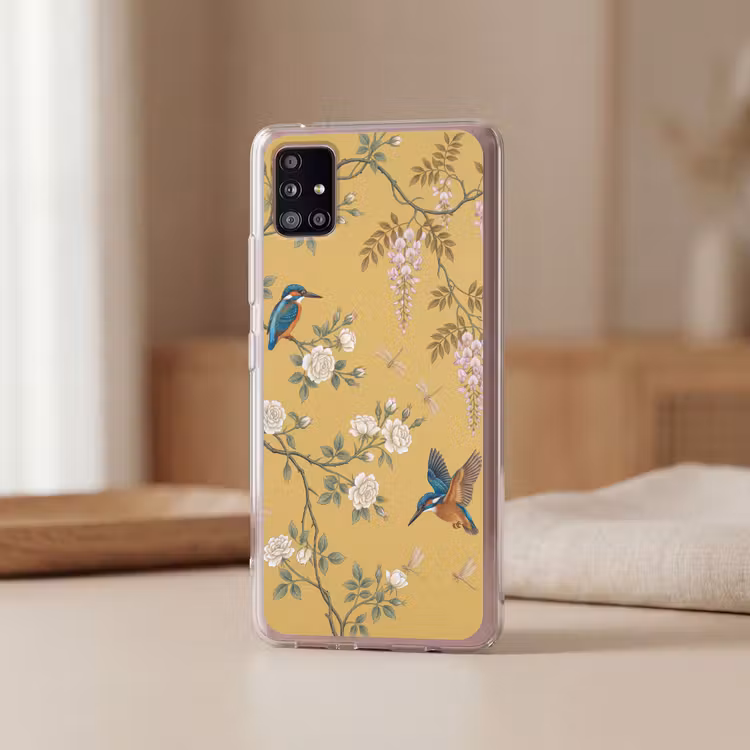 IJsvogels - Bloesem - Geel Telefoonhoesje Samsung Galaxy A51 5G klein -sfeer2