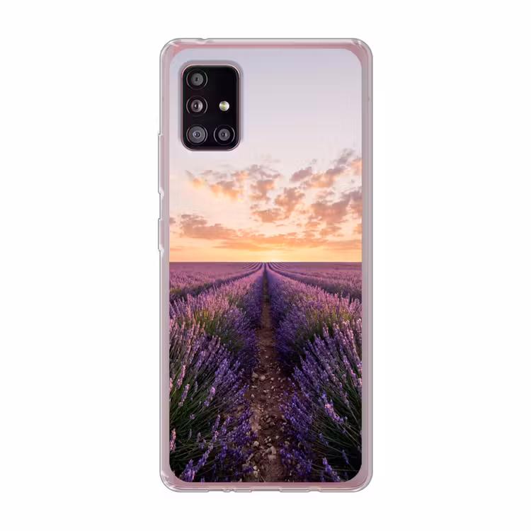 Landschap - Lavendelveld - Paars Telefoonhoesje Samsung Galaxy A51 5G klein -3d