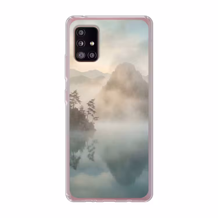 Landschap - Bergen - Mist - Water - Natuur Telefoonhoesje Samsung Galaxy A51 5G klein -3d