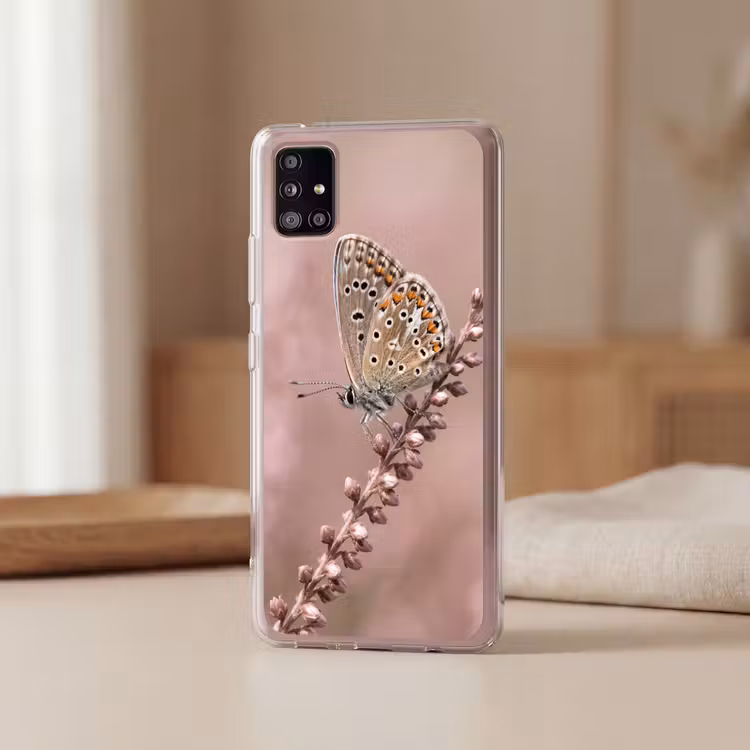 Lavendel - Vlinder - Paars Telefoonhoesje Samsung Galaxy A51 5G klein -sfeer2