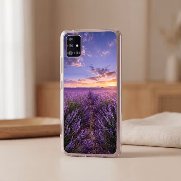 Lavendel - Veld - Natuur - Paars Telefoonhoesje Samsung Galaxy A51 5G klein -sfeer2