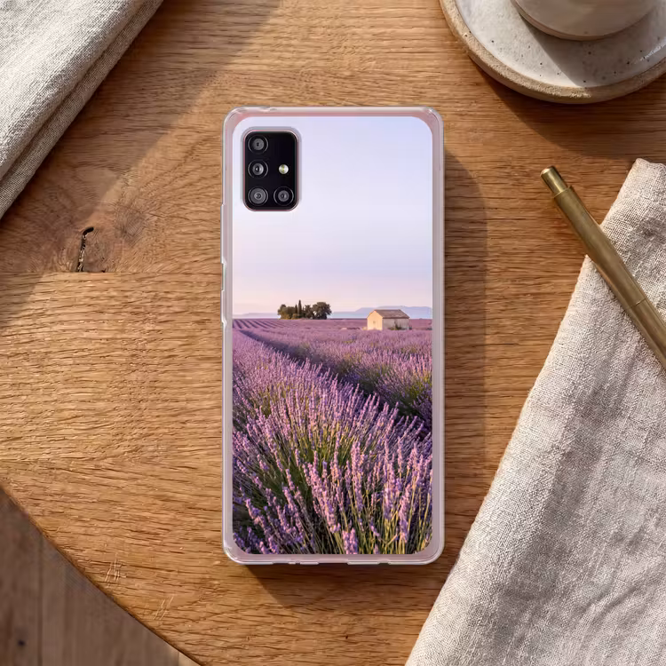 Lavendel - Landschap - Sereen - Paars Telefoonhoesje Samsung Galaxy A51 5G klein -sfeer1