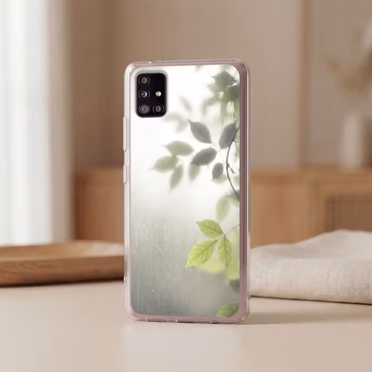 Blad - Schaduw - Natuur - Abstract - Groen Telefoonhoesje Samsung Galaxy A51 5G klein -sfeer2