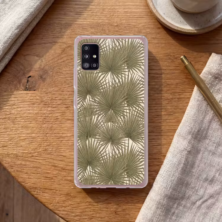 Blad - Tropisch - Patroon - Natuur - Groen Telefoonhoesje Samsung Galaxy A51 5G klein -sfeer1