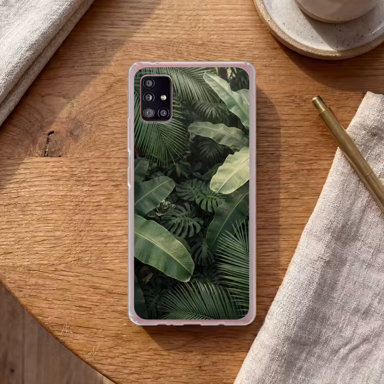 Bladeren - Groen - Tropisch - Natuur Telefoonhoesje Samsung Galaxy A51 5G klein -sfeer1