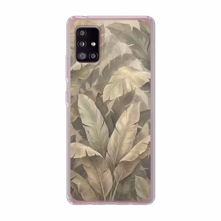 Bladeren - Tropisch - Natuur - Modern - Beige Telefoonhoesje Samsung Galaxy A51 5G klein -3d