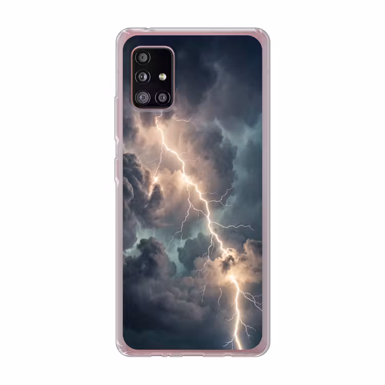 Bliksem - Storm - Natuur - Donker Telefoonhoesje Samsung Galaxy A51 5G klein -3d