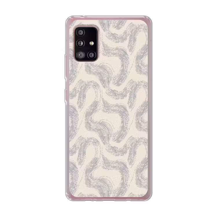Lijnen - Patroon - Beige - Minimalistisch Telefoonhoesje Samsung Galaxy A51 5G klein 373 -3d