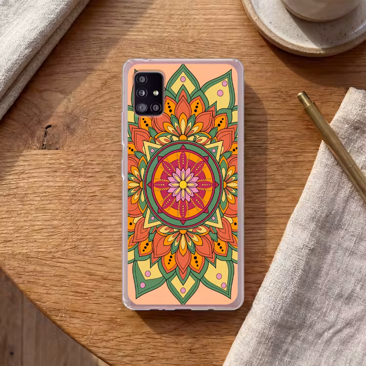 Mandala - Bloemen - Abstract - Kleurrijk Telefoonhoesje Samsung Galaxy A51 5G klein -sfeer1