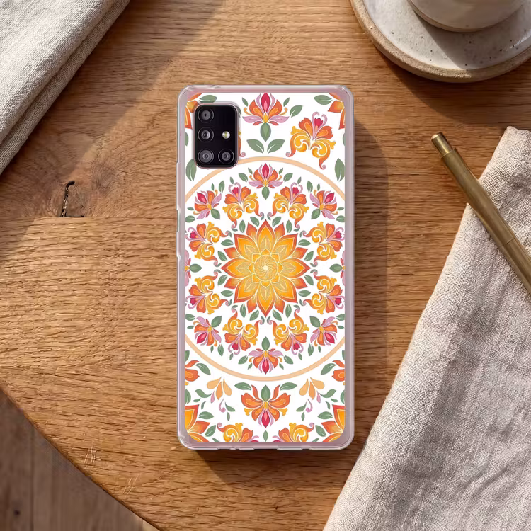Mandala - Bloemen - Decoratie - Kleurrijk - Abstract Telefoonhoesje Samsung Galaxy A51 5G klein -sfeer1
