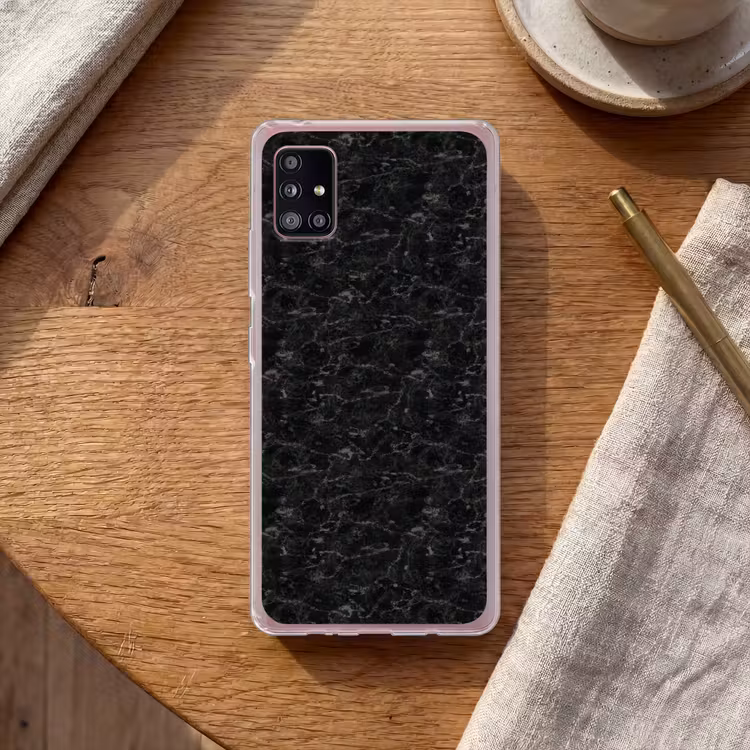 Marmer - Aders - Zwart Telefoonhoesje Samsung Galaxy A51 5G klein 373 -sfeer1