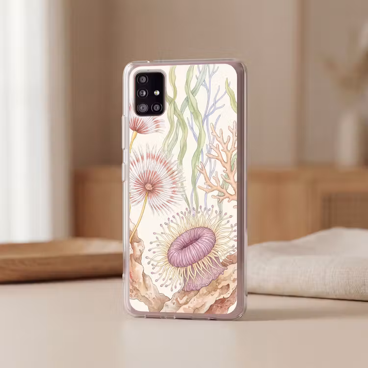Zeeleven - Koraal - Onderwater - Illustratie - Kleurrijk Telefoonhoesje Samsung Galaxy A51 5G klein -sfeer2