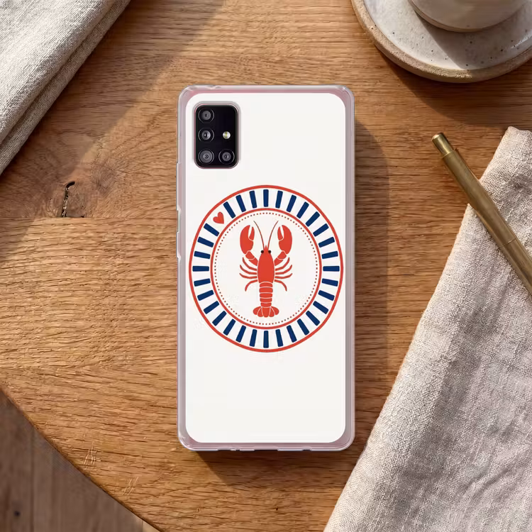 Zeeleven - Kreeft - Embleem - Grafisch - Rood Telefoonhoesje Samsung Galaxy A51 5G klein -sfeer1