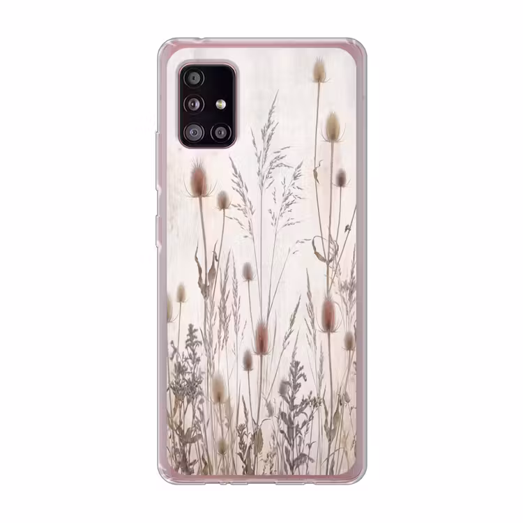 Weidebloemen - Design - Sepia Telefoonhoesje Samsung Galaxy A51 5G klein -3d