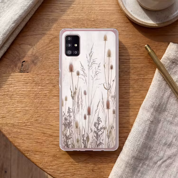 Weidebloemen - Design - Sepia Telefoonhoesje Samsung Galaxy A51 5G klein -sfeer1