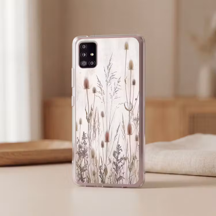 Weidebloemen - Design - Sepia Telefoonhoesje Samsung Galaxy A51 5G klein -sfeer2