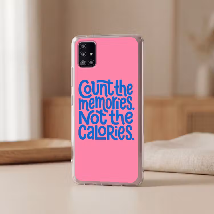 Memories - Roze - Blauw - Quote Telefoonhoesje Samsung Galaxy A51 5G klein -sfeer2