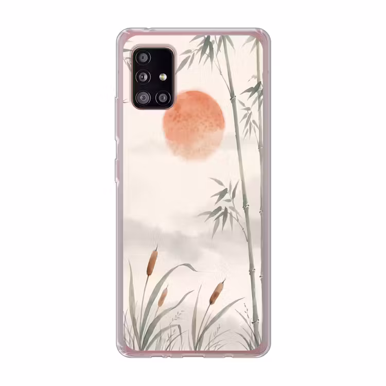 Minimalistisch - Bamboe - Groen Telefoonhoesje Samsung Galaxy A51 5G klein -3d