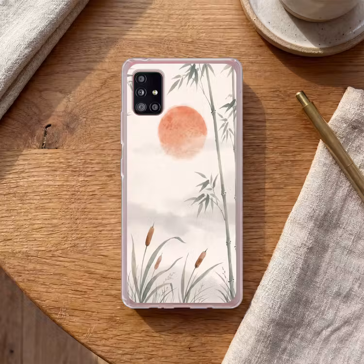 Minimalistisch - Bamboe - Groen Telefoonhoesje Samsung Galaxy A51 5G klein -sfeer1