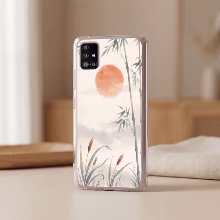 Minimalistisch - Bamboe - Groen Telefoonhoesje Samsung Galaxy A51 5G klein -sfeer2