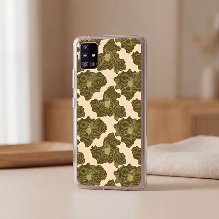 Modern - Abstract - Groen Telefoonhoesje Samsung Galaxy A51 5G klein 373 -sfeer2