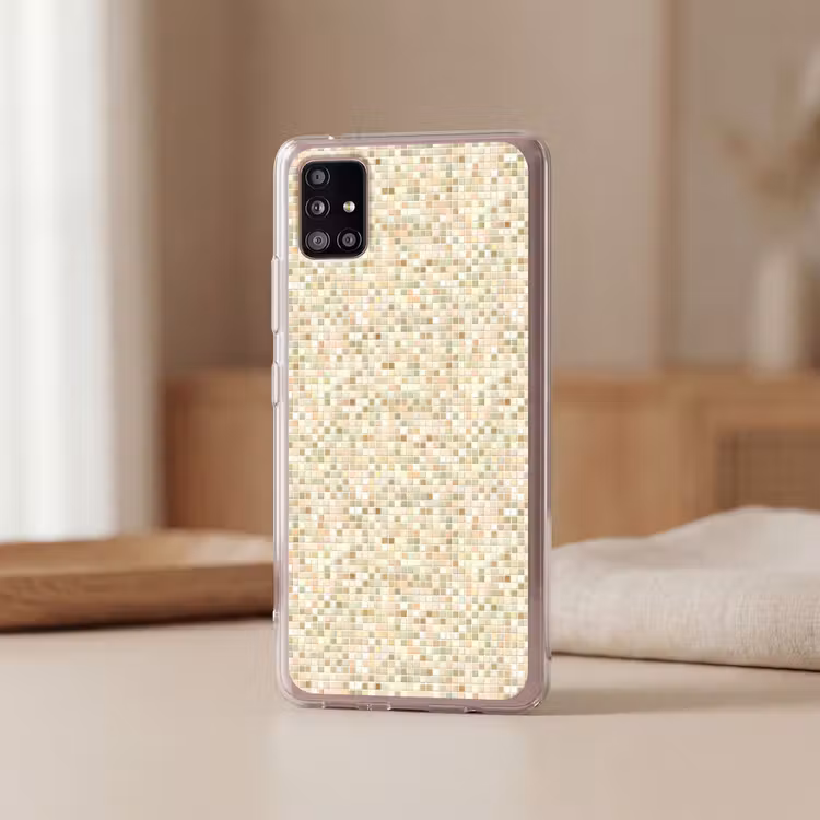 Mozaïek - Patroon - Beige Telefoonhoesje Samsung Galaxy A51 5G klein 373 -sfeer2