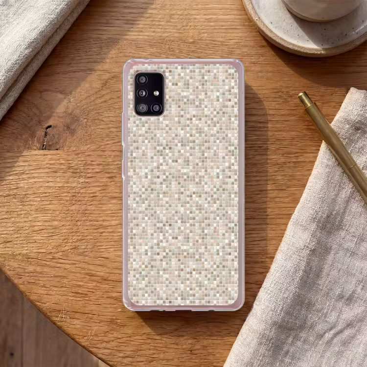 Mozaïek - Patroon- Taupe Telefoonhoesje Samsung Galaxy A51 5G klein 373 -sfeer1