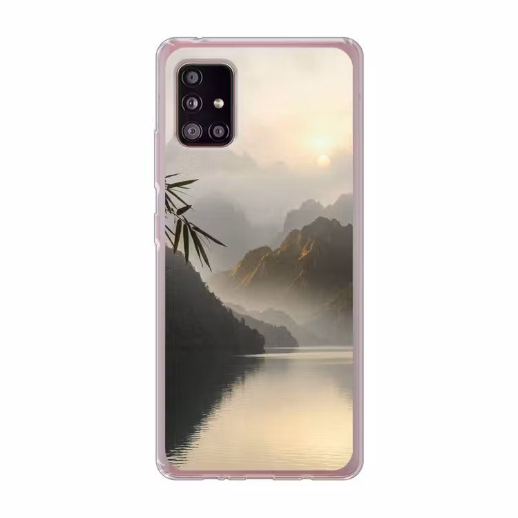 Bergen - Water - Mist - Natuur - Landschap Telefoonhoesje Samsung Galaxy A51 5G klein -3d