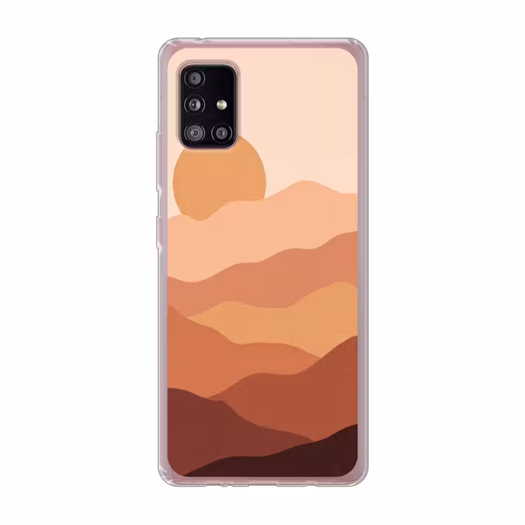 Natuur - Heuvels - Abstract - Modern - Oranje Telefoonhoesje Samsung Galaxy A51 5G klein -3d