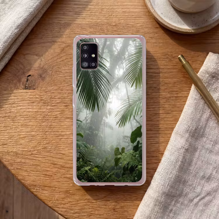 Natuur - Jungle - Mist - Tropisch - Groen Telefoonhoesje Samsung Galaxy A51 5G klein -sfeer1