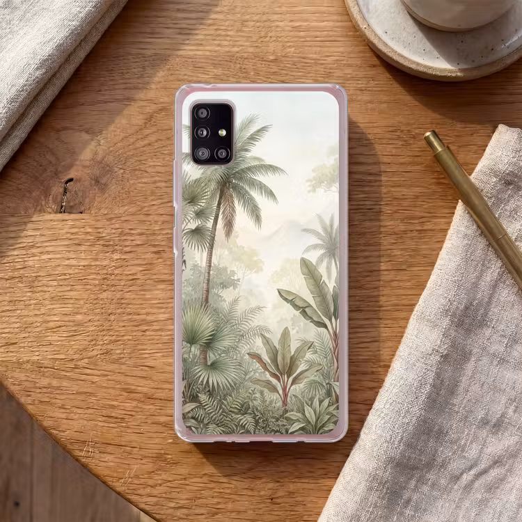 Natuur - Tropisch bos - Landschap - Aquarel - Groen Telefoonhoesje Samsung Galaxy A51 5G klein -sfeer1