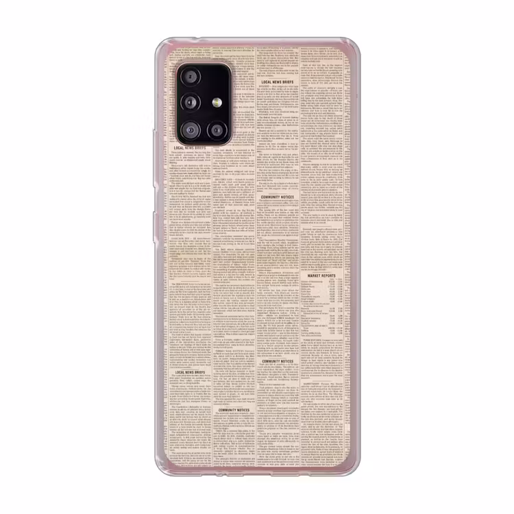 Krant - Nieuws - Historisch - Vintage - Beige Telefoonhoesje Samsung Galaxy A51 5G klein -3d