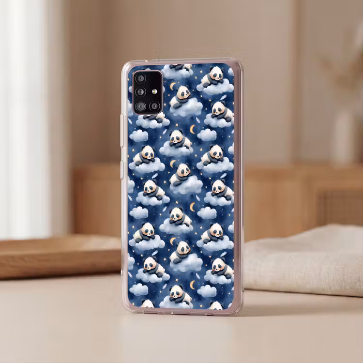 Panda's - Slapen - Blauw Telefoonhoesje Samsung Galaxy A51 5G klein 373 -sfeer2