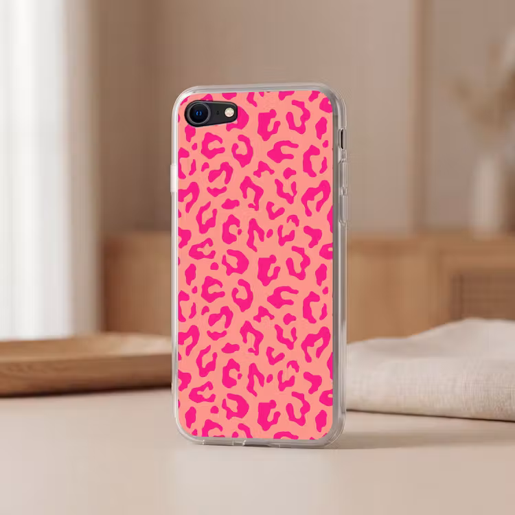 Panterprint - Roze - Dierenprint - Minimalistisch Telefoonhoesje iPhone 7 klein -sfeer2