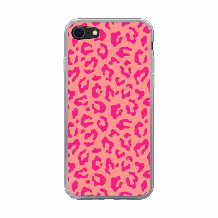 Panterprint - Roze - Dierenprint - Minimalistisch Telefoonhoesje iPhone 7 klein -3d