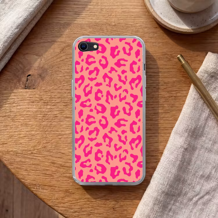 Panterprint - Roze - Dierenprint - Minimalistisch Telefoonhoesje iPhone 7 klein -sfeer1